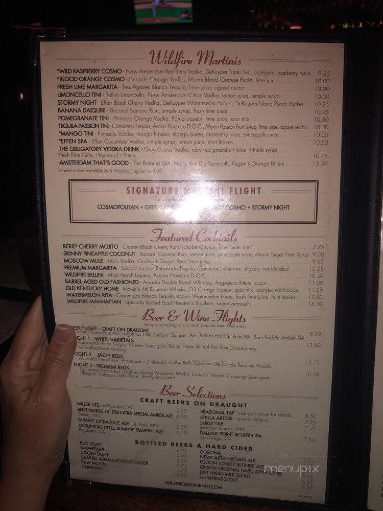 Wildfire Restaurant - Eden Prairie, MN menu_pic