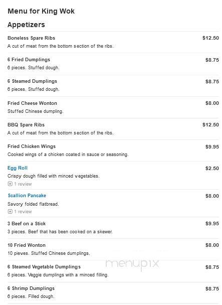 King Wok Chinese Restaurant - Manalapan, NJ menu_pic