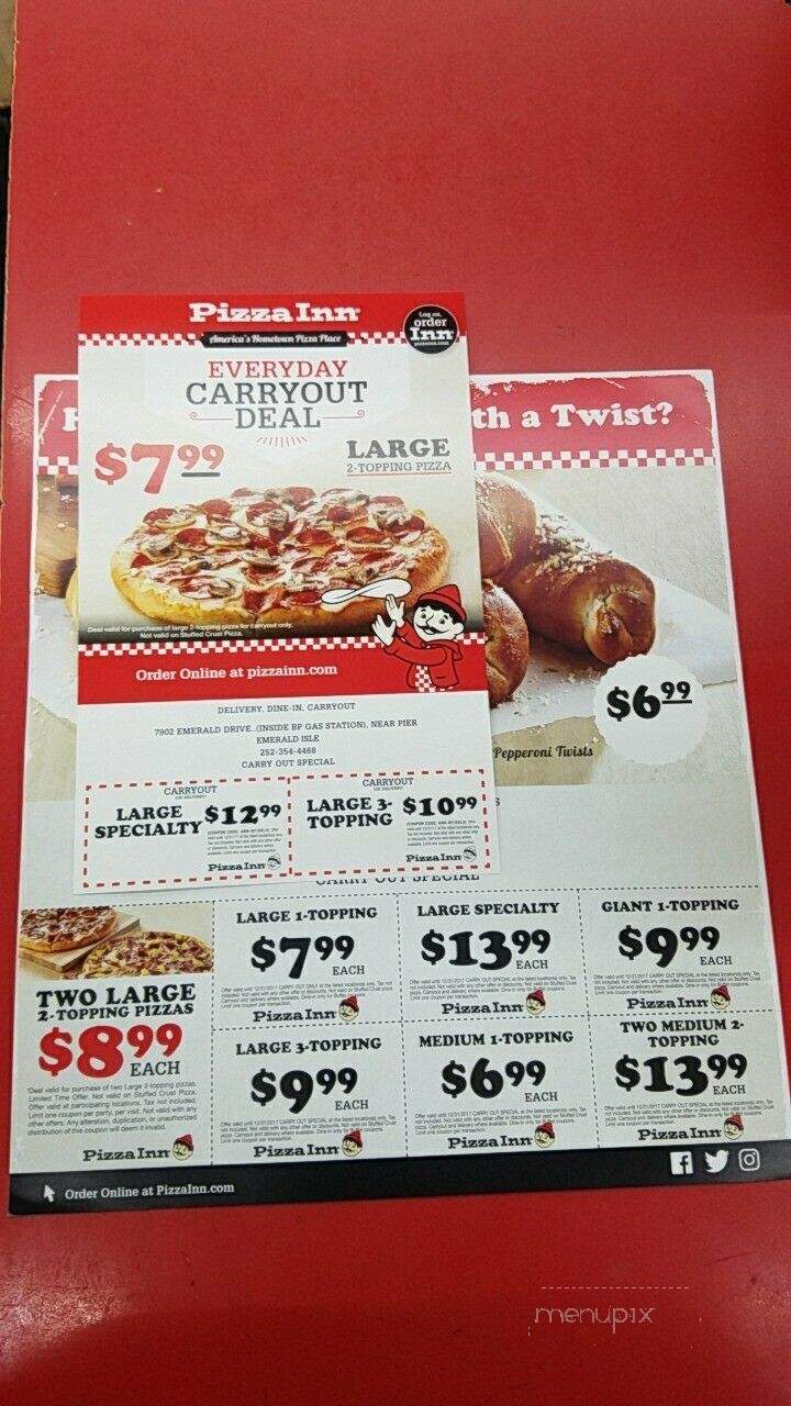 Pizza Inn - Emerald Isle, NC menu_pic