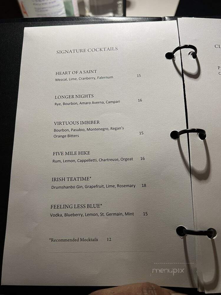 Fearrington House - Fearrington Village, NC menu_pic