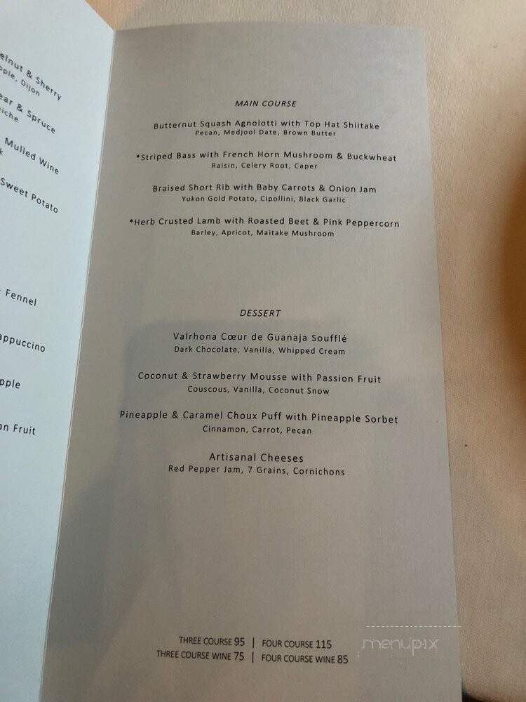 Fearrington House - Fearrington Village, NC menu_pic