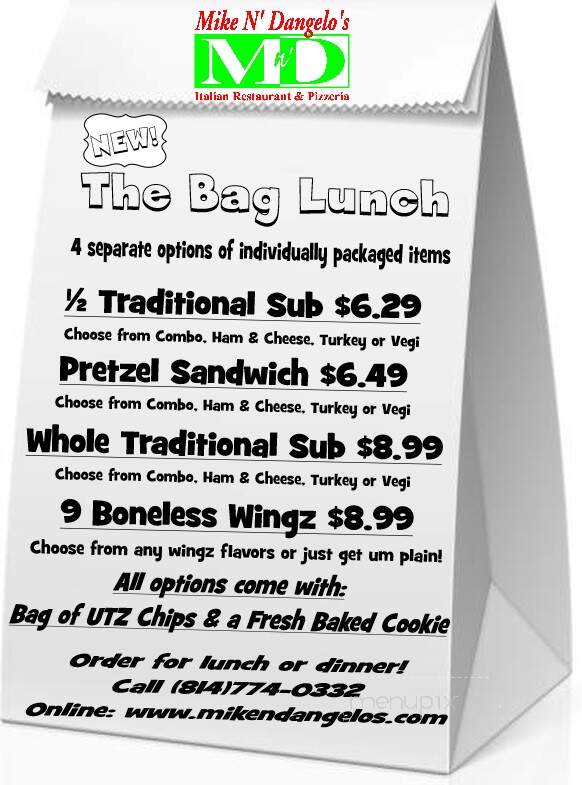 Mike N Dangelo's Italian - Girard, PA menu_pic