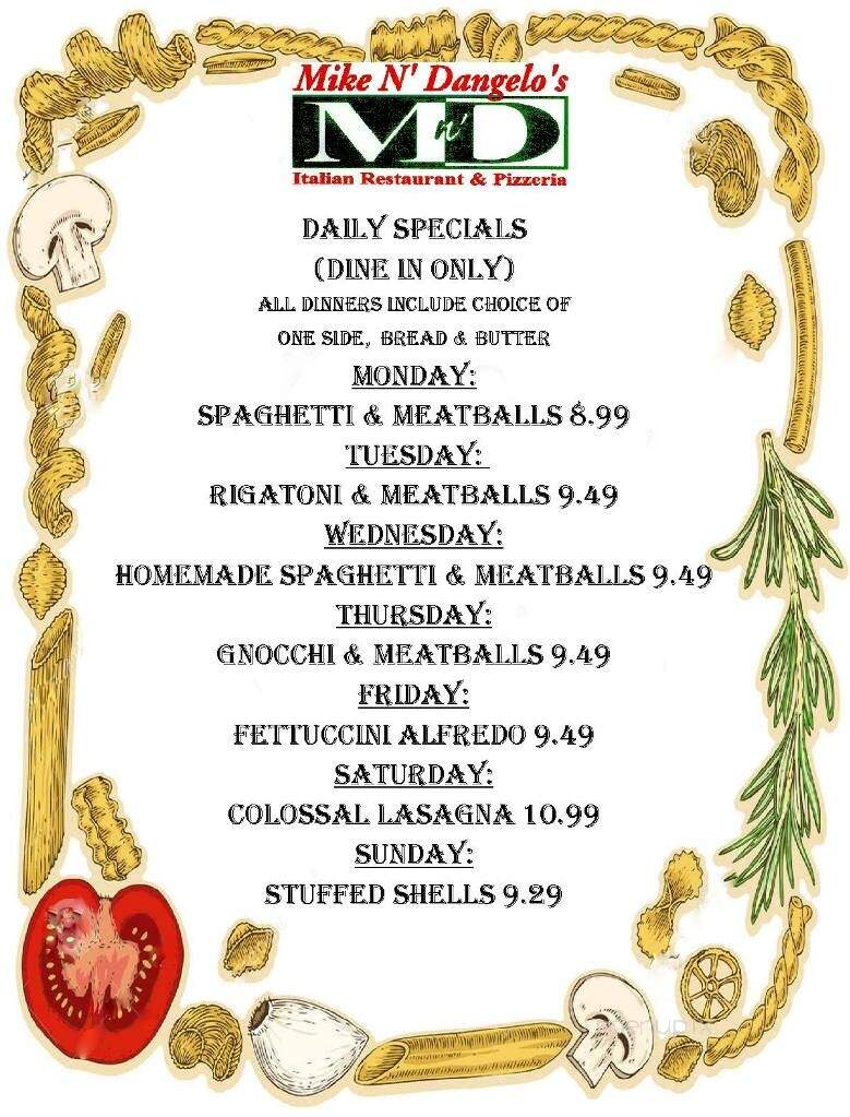 Mike N Dangelo's Italian - Girard, PA menu_pic