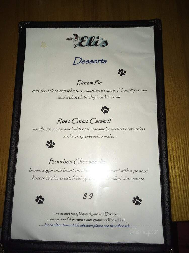Eli's Restaurant - Block Island, RI menu_pic