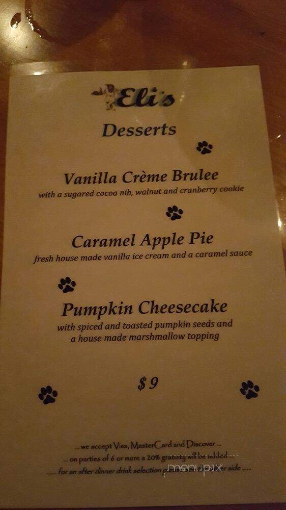 Eli's Restaurant - Block Island, RI menu_pic