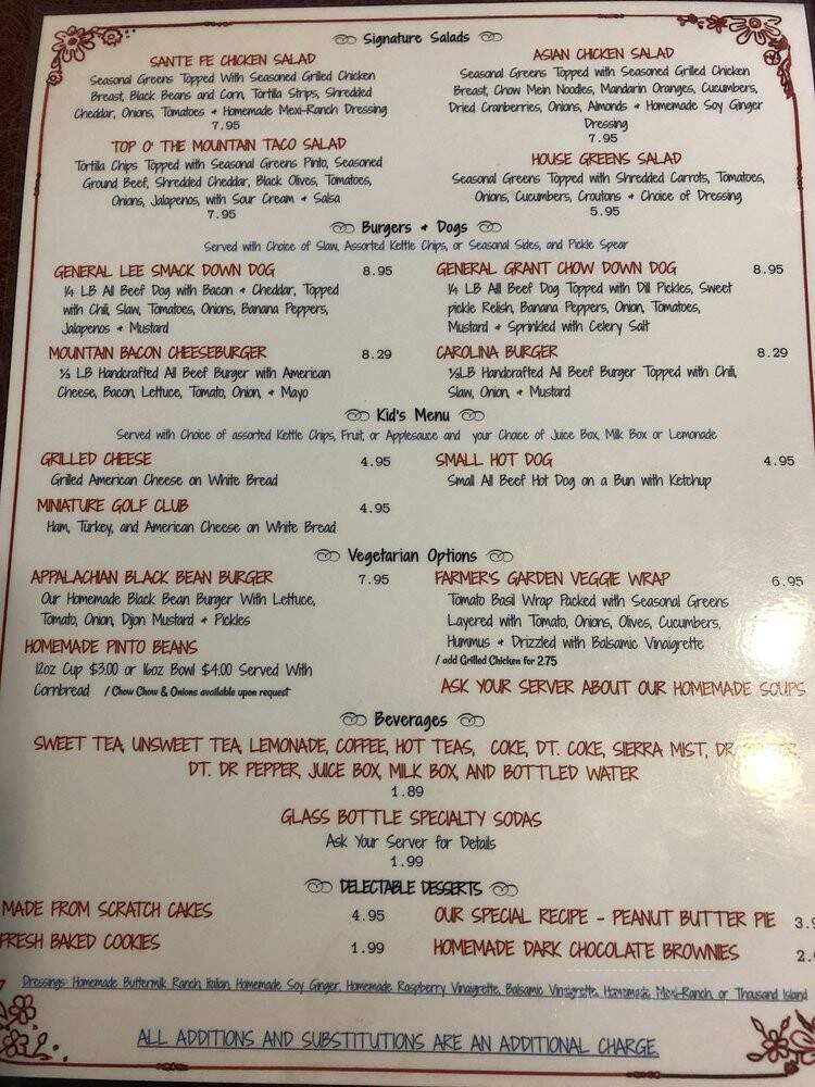 The Gap Deli at the Parkway - Fancy Gap, VA menu_pic