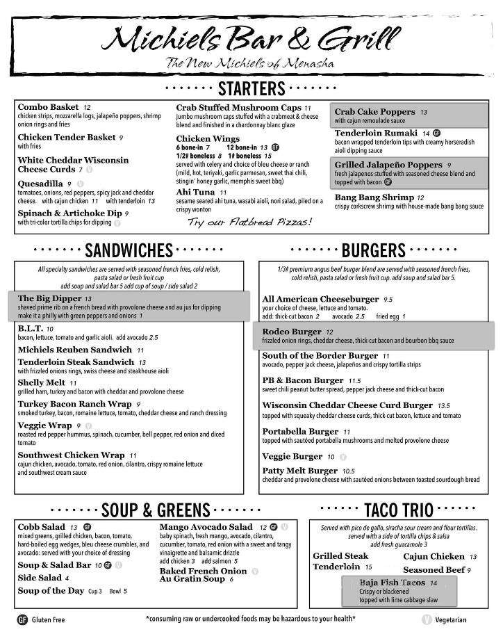 Michiels Menasha Inn - Menasha, WI menu_pic