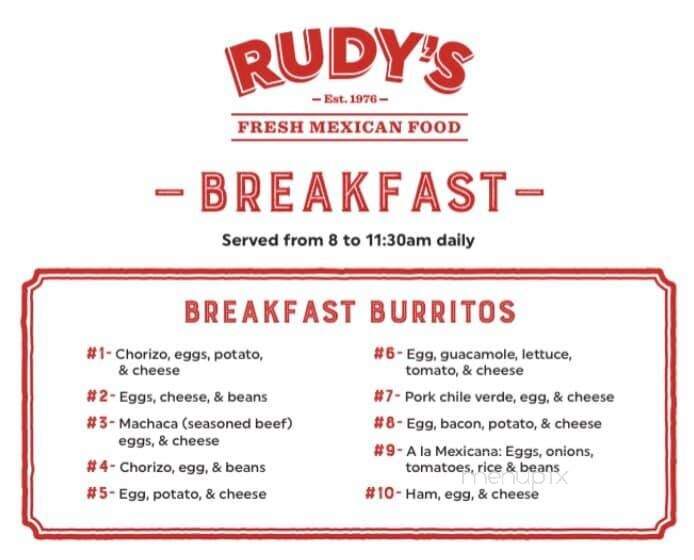 Rudy's Restaurant - Buellton, CA menu_pic