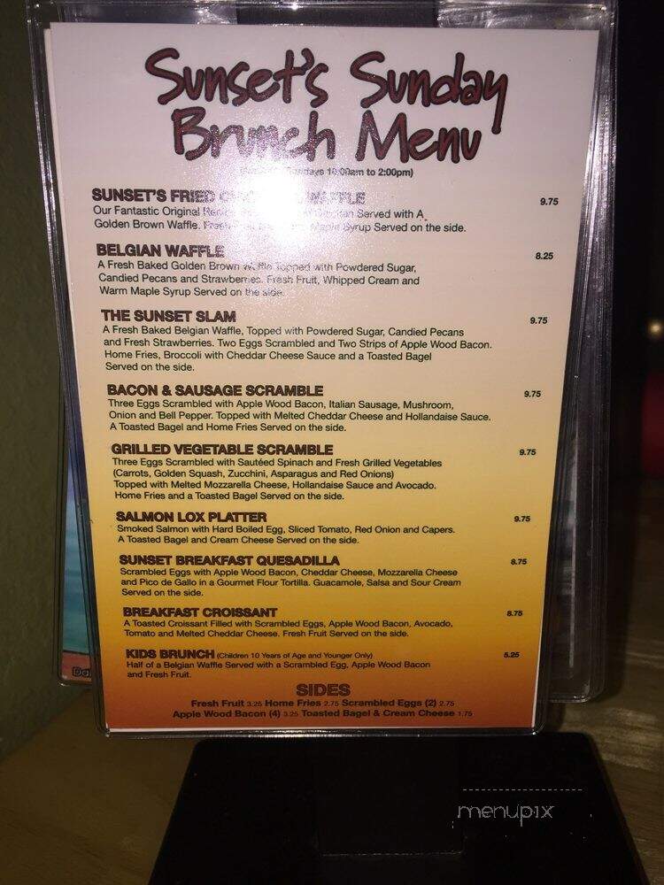 Sunset Terrace Restaurant & Lounge - Thousand Oaks, CA menu_pic
