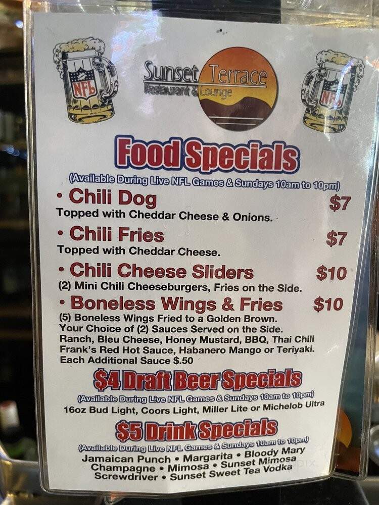 Sunset Terrace Restaurant & Lounge - Thousand Oaks, CA menu_pic