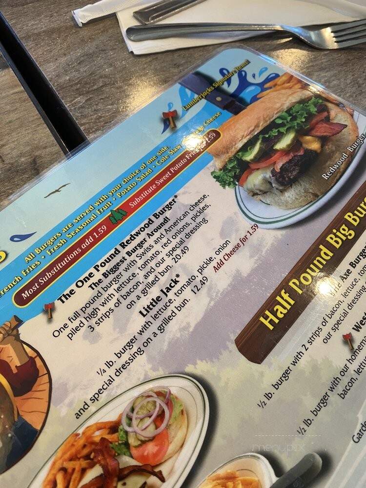 Lumberjacks - Redding, CA menu_pic