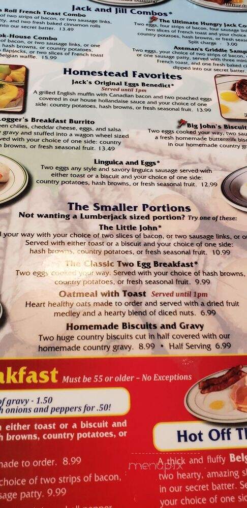 Lumberjacks - Redding, CA menu_pic