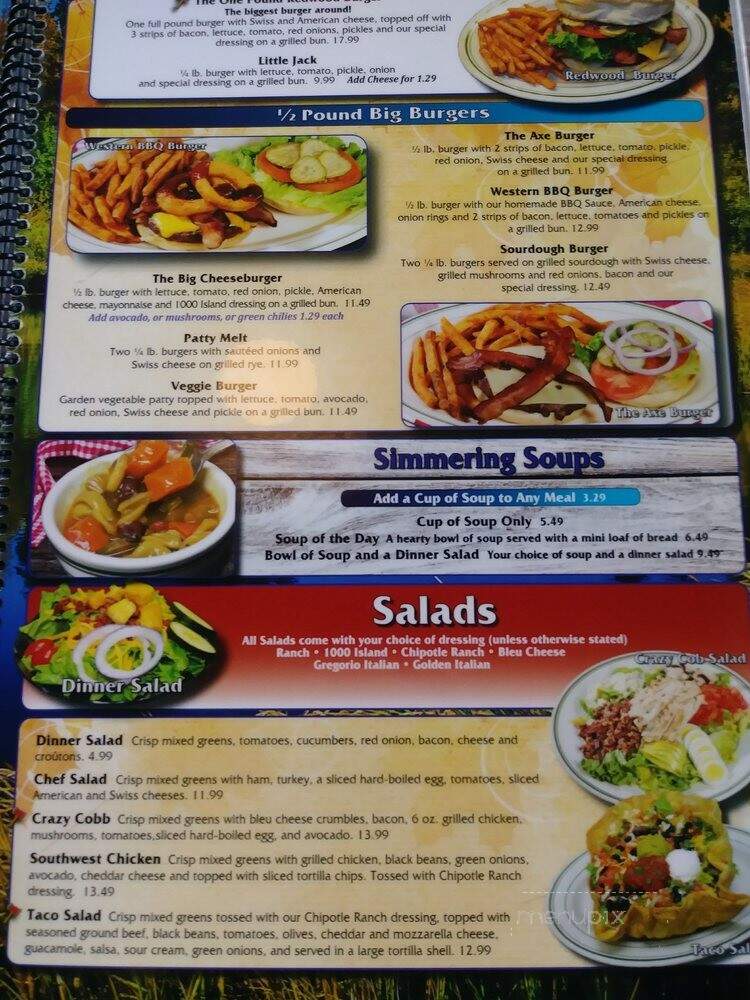 Lumberjacks - Redding, CA menu_pic