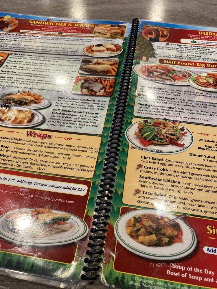 Lumberjacks - Redding, CA menu_pic
