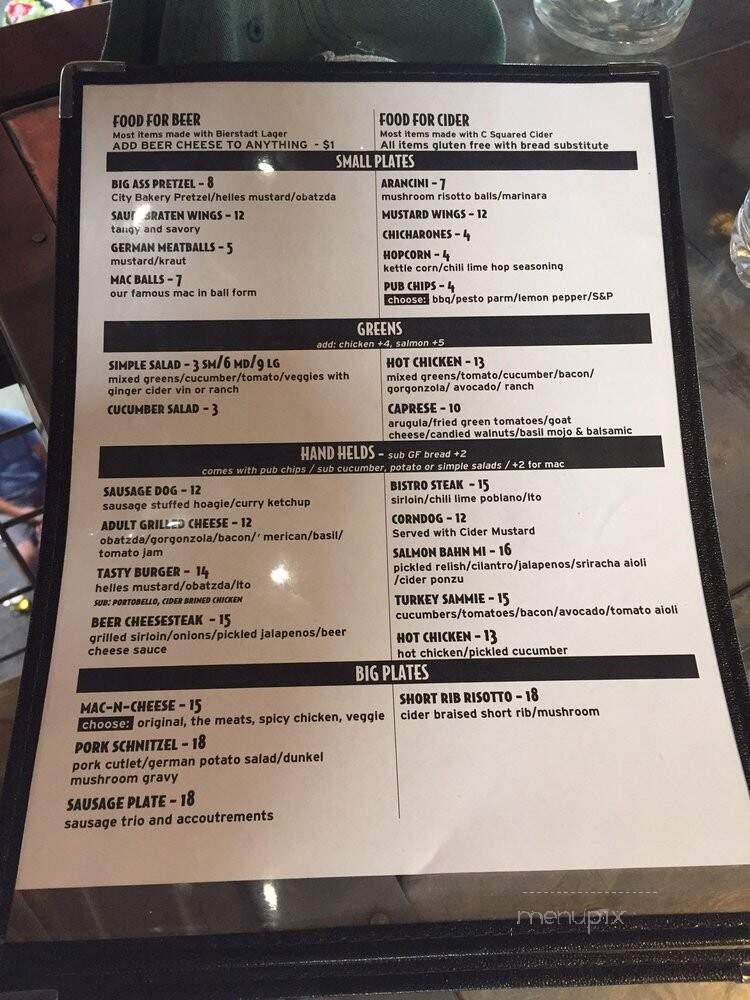 Bierstadt Lagerhaus - Denver, CO menu_pic