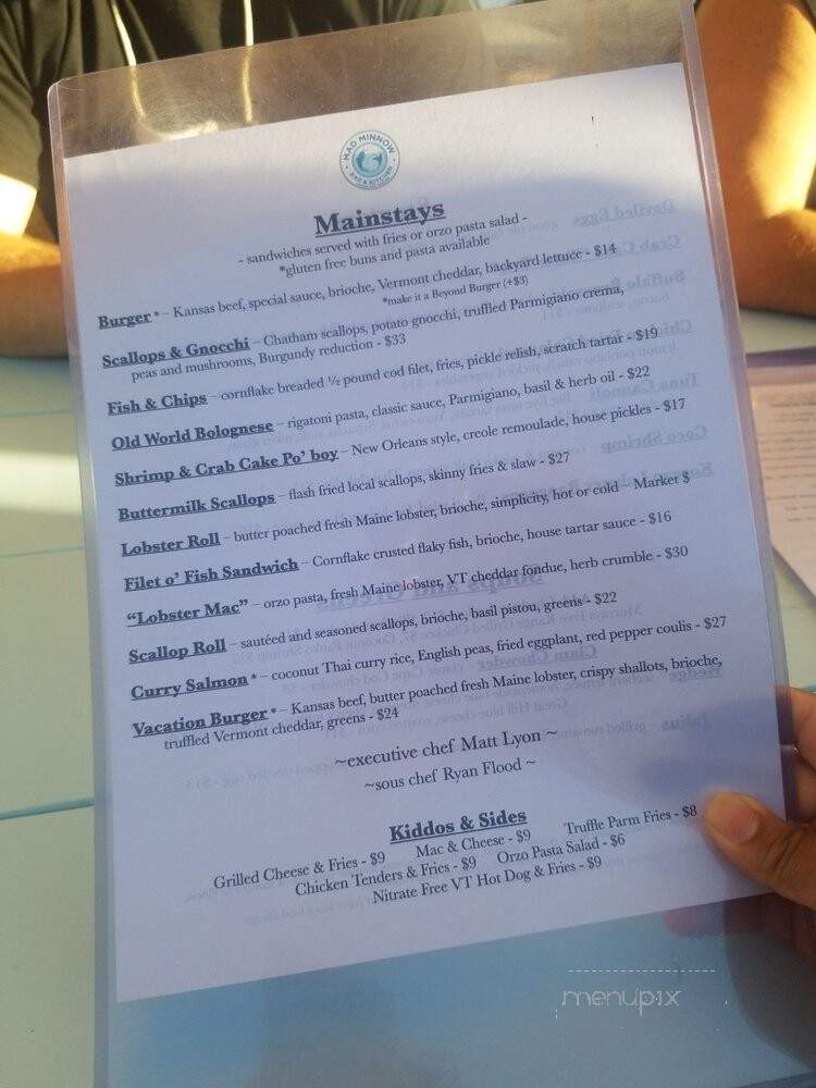 The Mad Minnow - Harwich Port, MA menu_pic