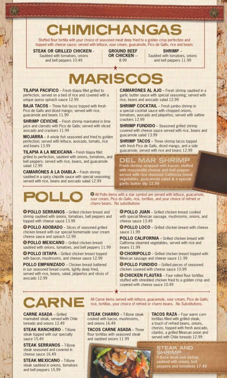 Serranos Mexican Grill - Conway, AR menu_pic