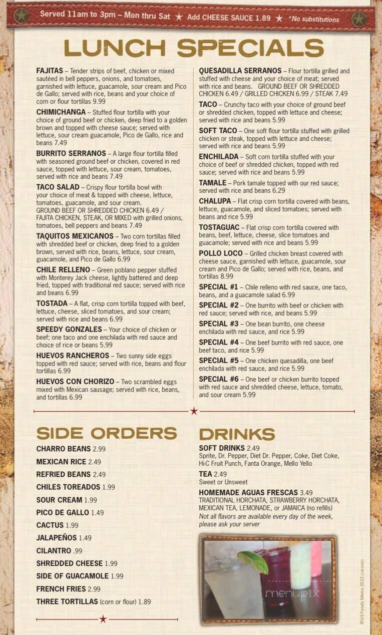 Serranos Mexican Grill - Conway, AR menu_pic