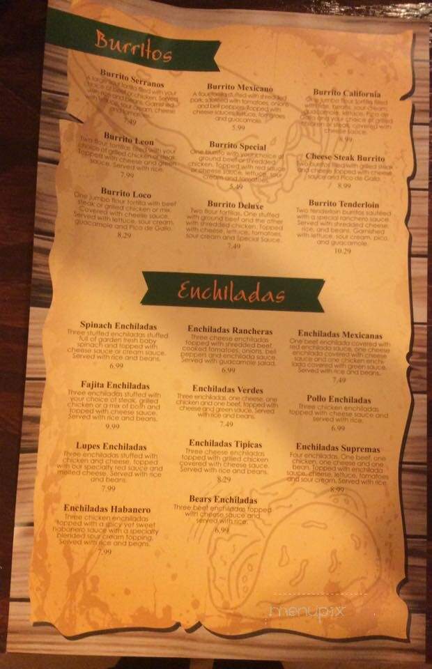 Serranos Mexican Grill - Conway, AR menu_pic
