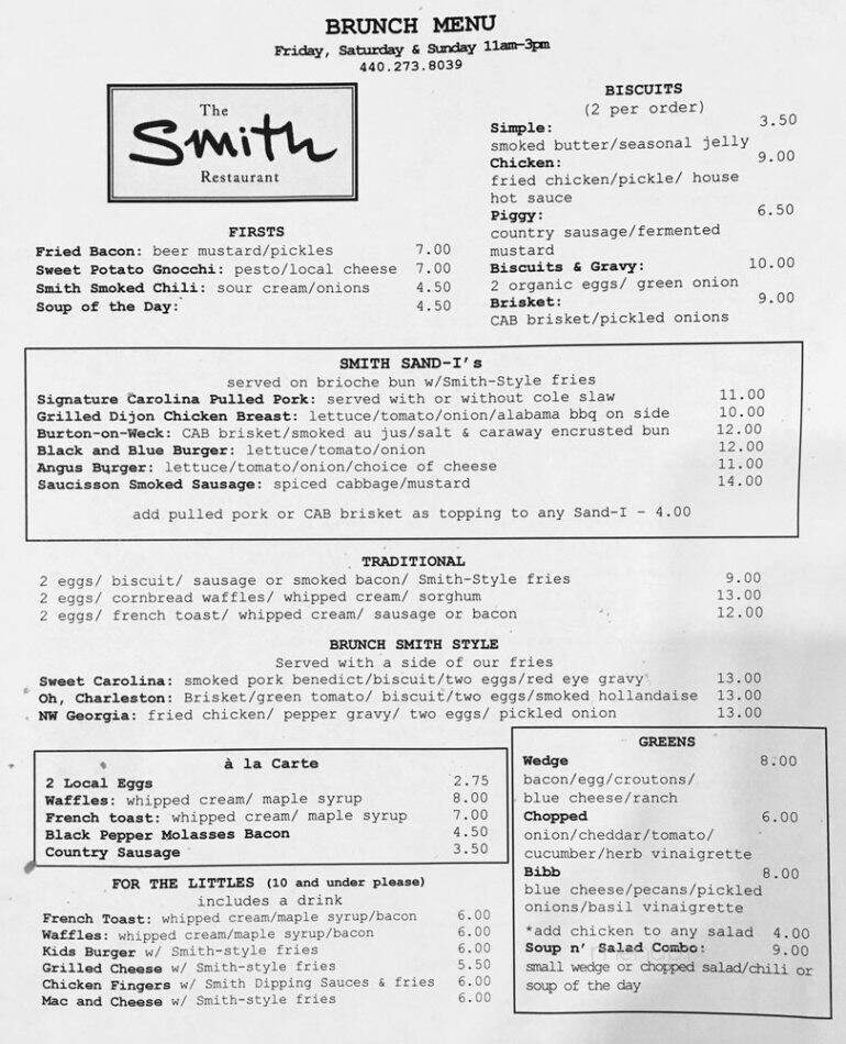 The Smith Restaurant - Burton, OH menu_pic