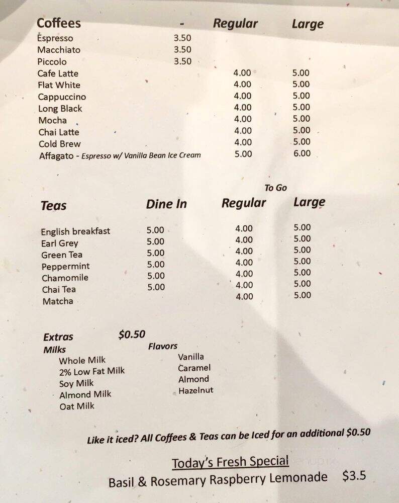 Ministry Of Coffee - Los Angeles, CA menu_pic