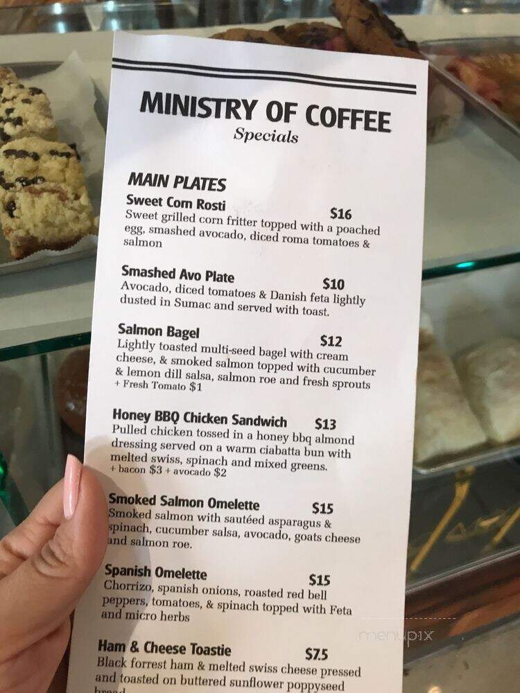 Ministry Of Coffee - Los Angeles, CA menu_pic