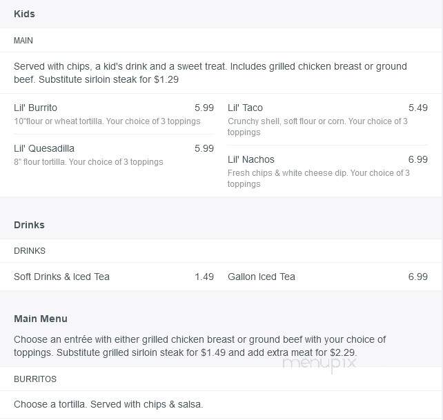 Surcheros Fresh Grill - Jesup, GA menu_pic