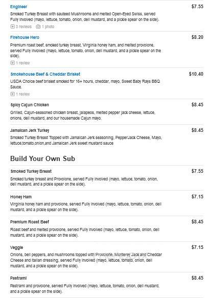 Firehouse Subs - Midwest City, OK menu_pic