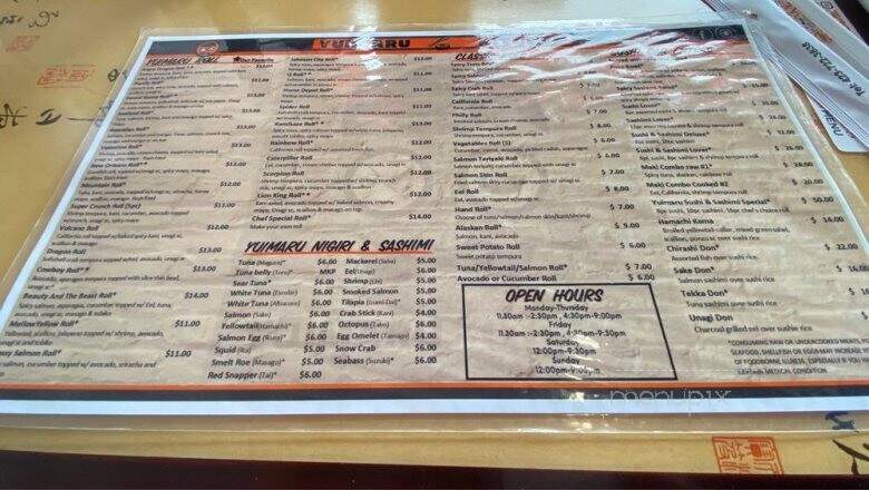 Yuimaru Kitchen - Johnson City, TN menu_pic
