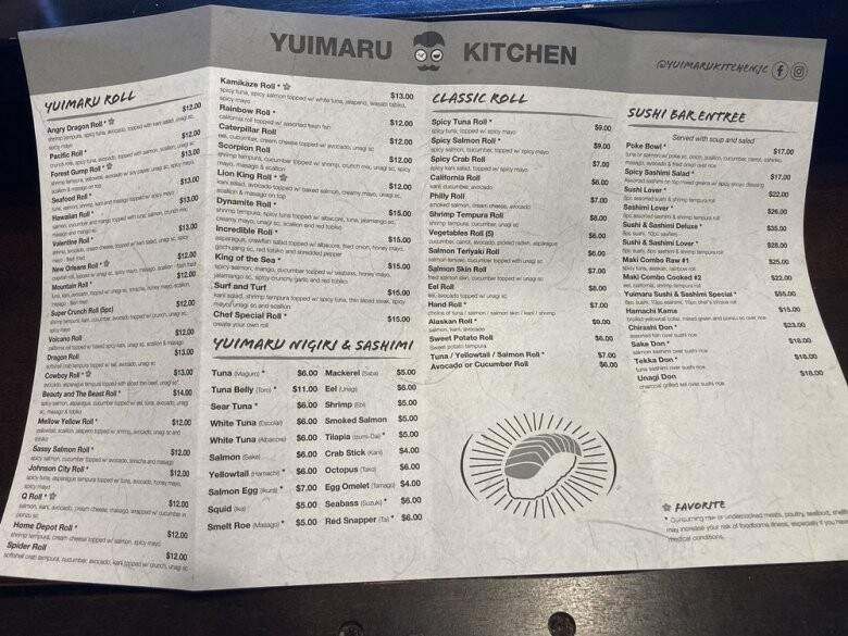 Yuimaru Kitchen - Johnson City, TN menu_pic