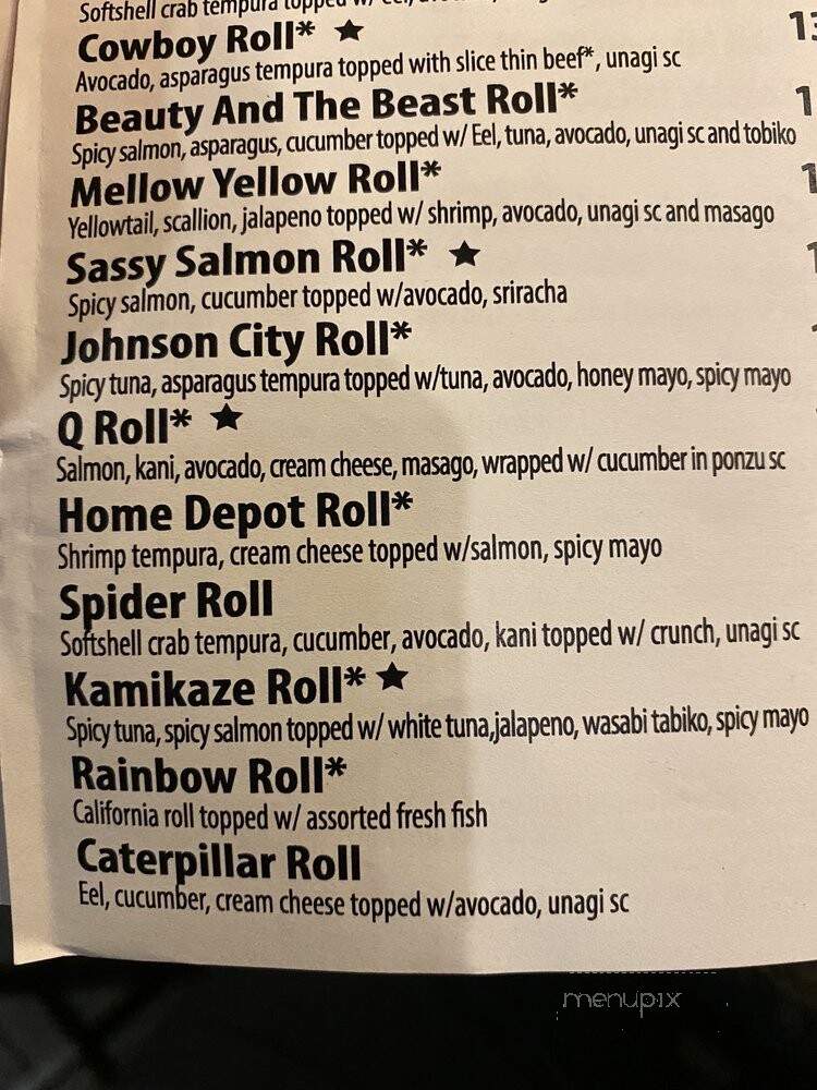 Yuimaru Kitchen - Johnson City, TN menu_pic