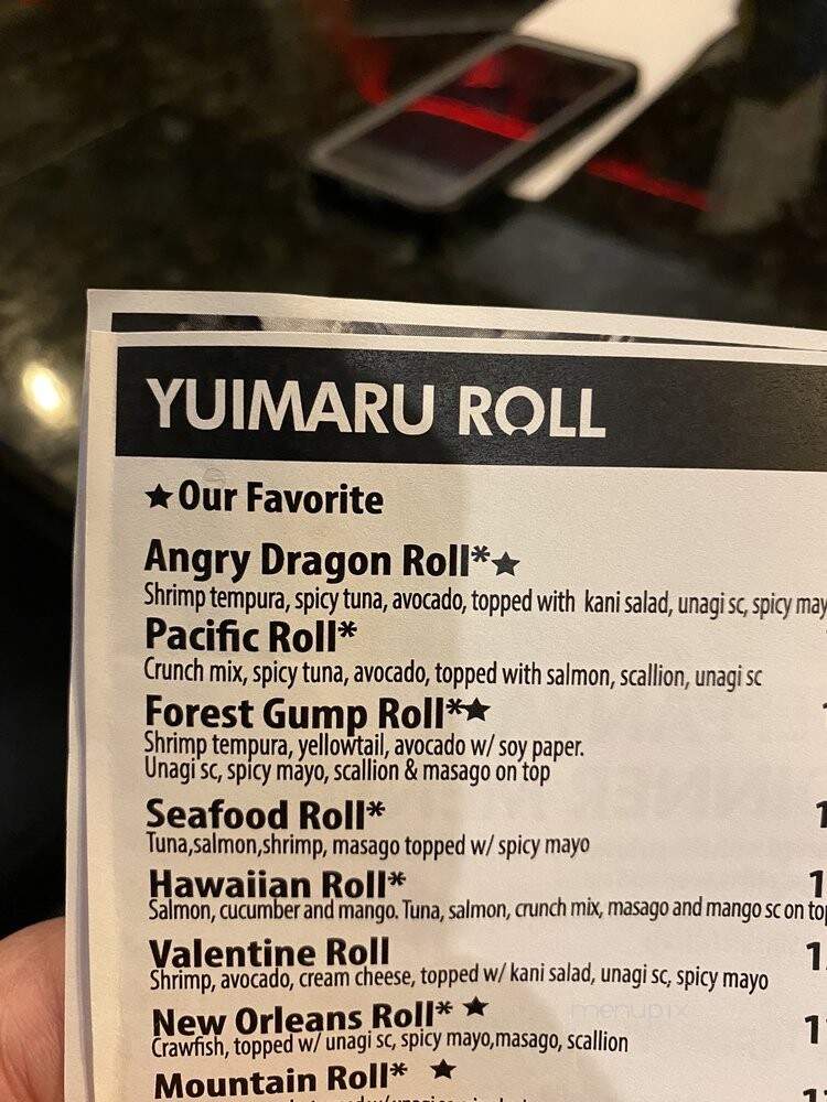 Yuimaru Kitchen - Johnson City, TN menu_pic