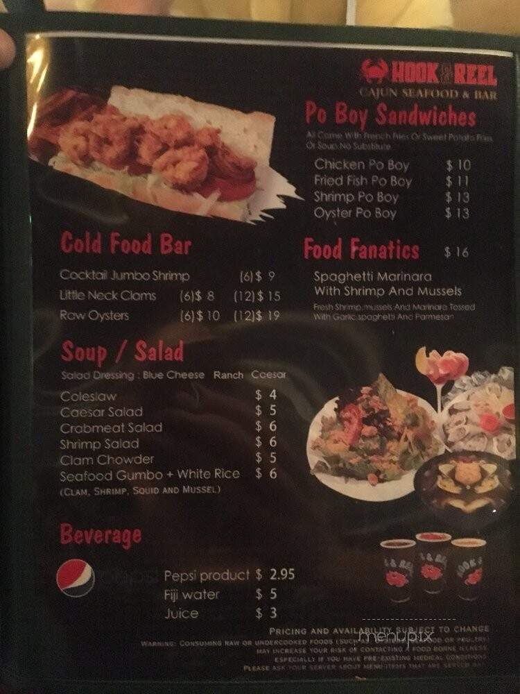 Hook & Reel Cajun Seafood Restaurant and Bar - Bluffton, SC menu_pic