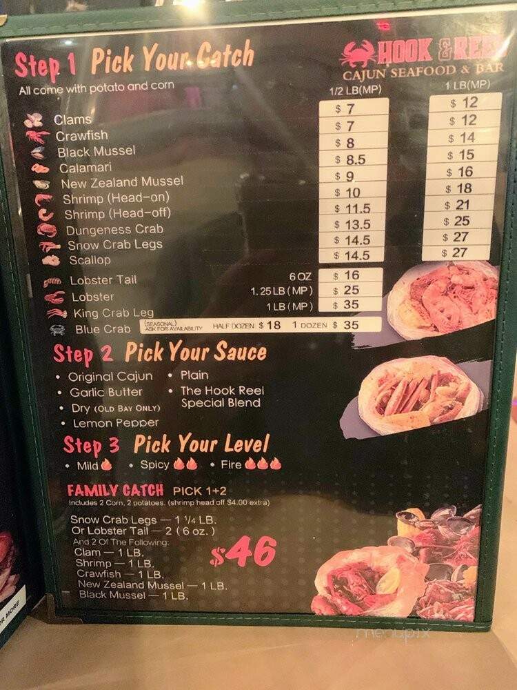 Hook & Reel Cajun Seafood Restaurant and Bar - Bluffton, SC menu_pic