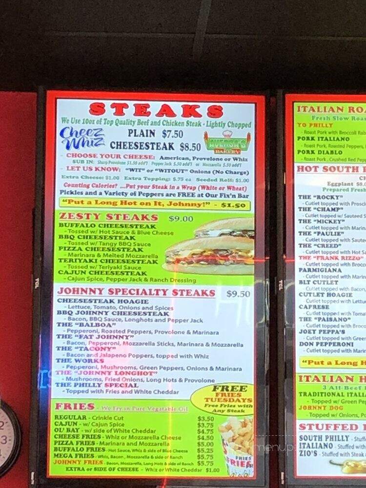 Johnny Longhots - Fairless Hills, PA menu_pic