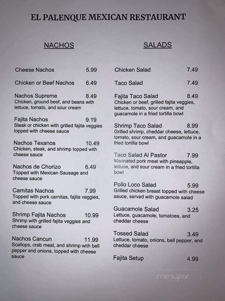 El Palenque - Webb City, MO menu_pic