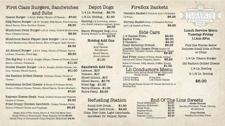 Elizabeth Express Kitchen Car - Elizabeth, PA menu_pic
