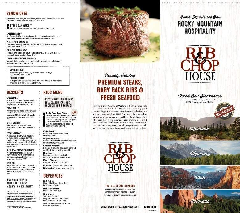 Montana's Rib & Chop House - Bozeman, MT menu_pic
