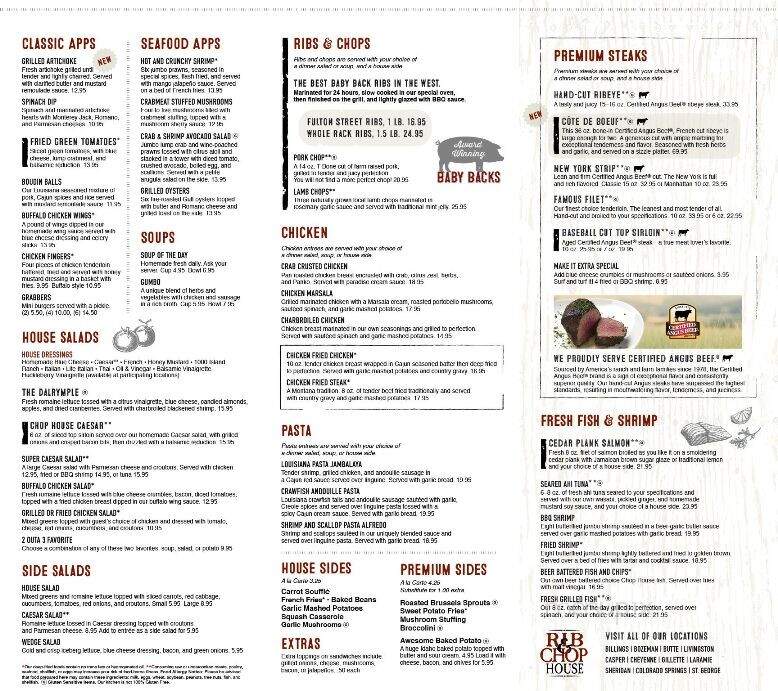 Montana's Rib & Chop House - Bozeman, MT menu_pic