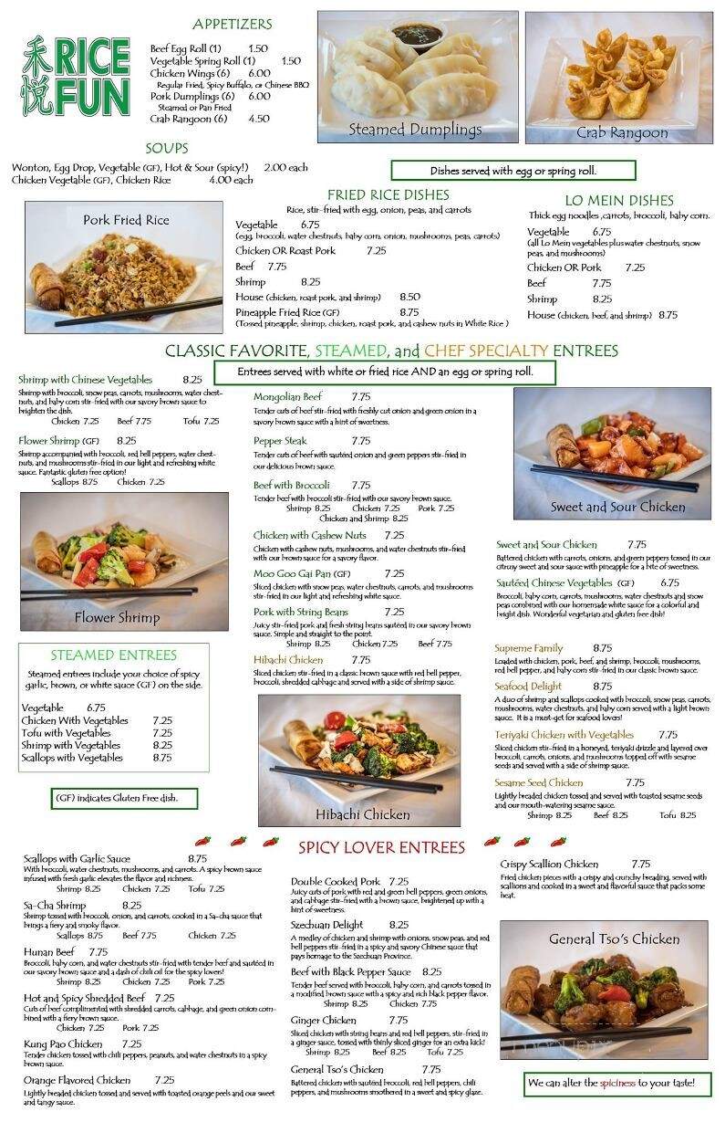 Rice Fun Restaurant - Conover, NC menu_pic