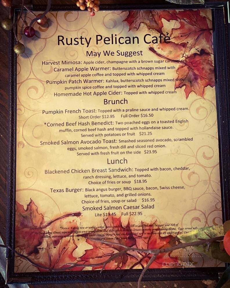 Rusty Pelican Cafe - Woodinville, WA menu_pic