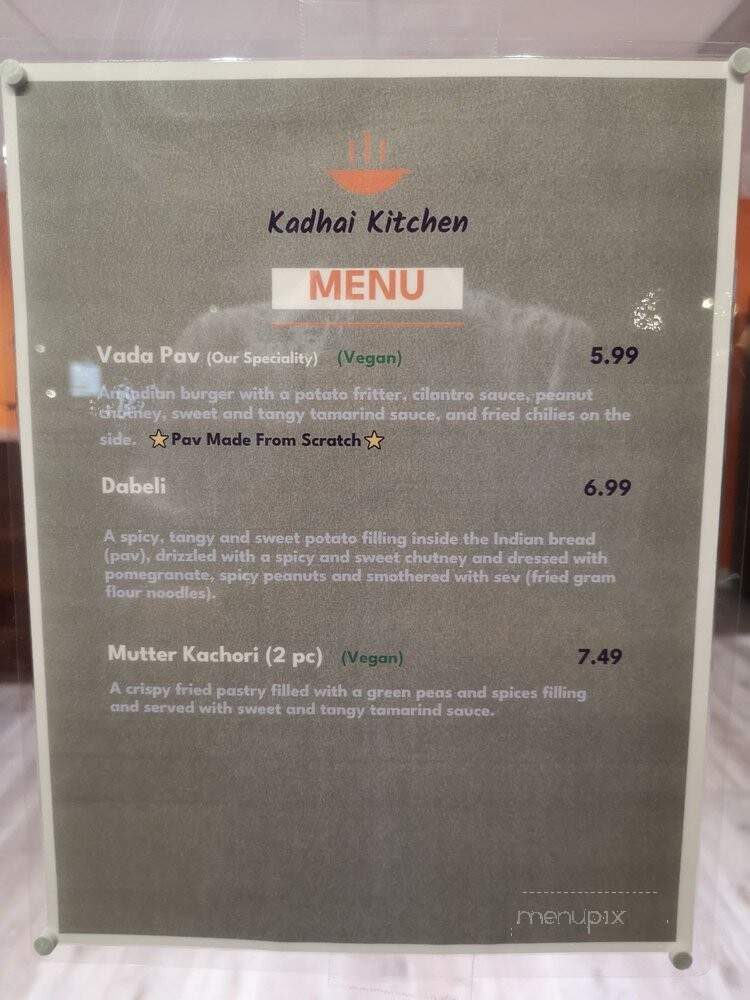 Kadhai Kitchen - San Jose, CA menu_pic