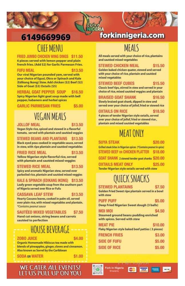 Fork in Nigeria Food Truck - Columbus, OH menu_pic