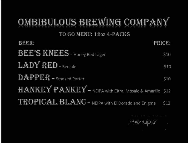 Ombibulous Brewing - Altoona, WI menu_pic