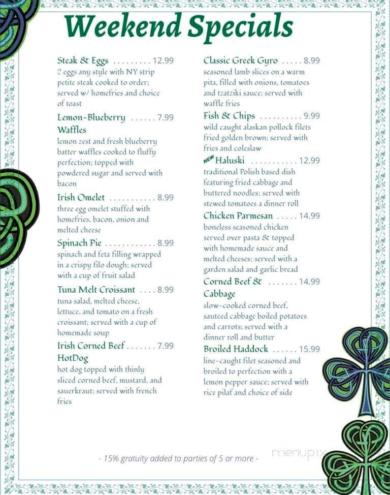Parkway Diner - Hanover, PA menu_pic