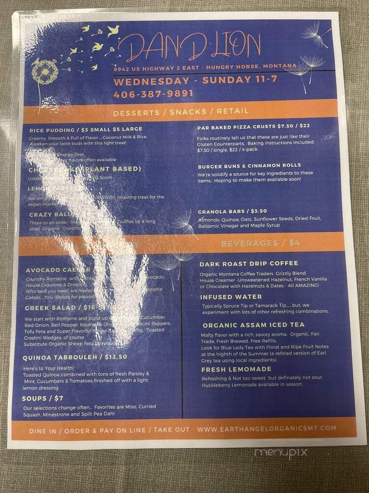 Dan d'Lion Eatery - Hungry Horse, MT menu_pic