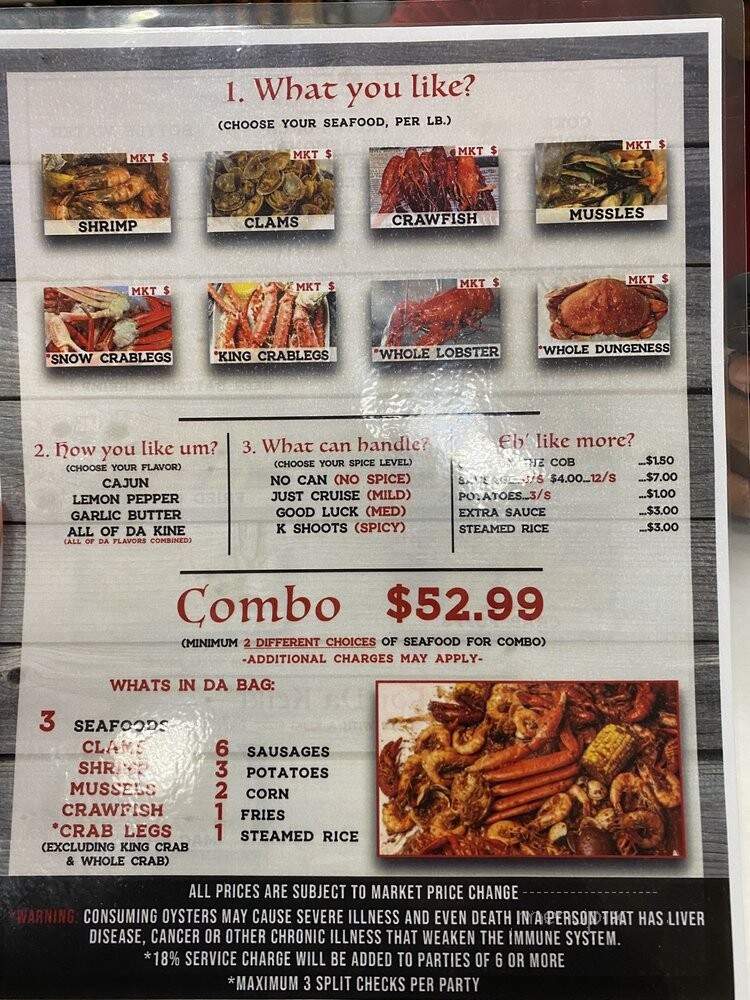 Da Shrimp Hale West - Lahaina, HI menu_pic