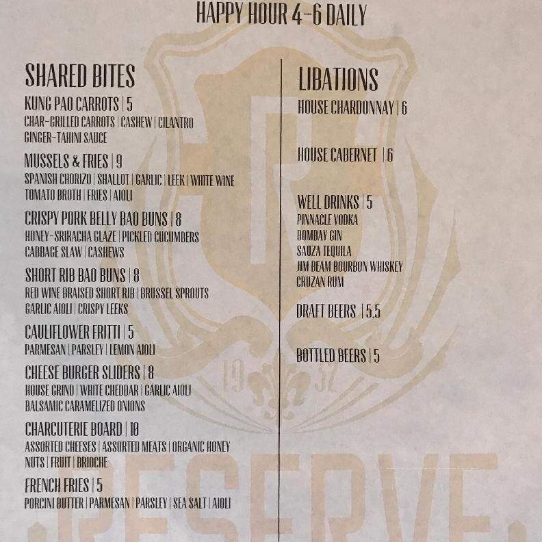 1932 Reserve - Osage Beach, MO menu_pic