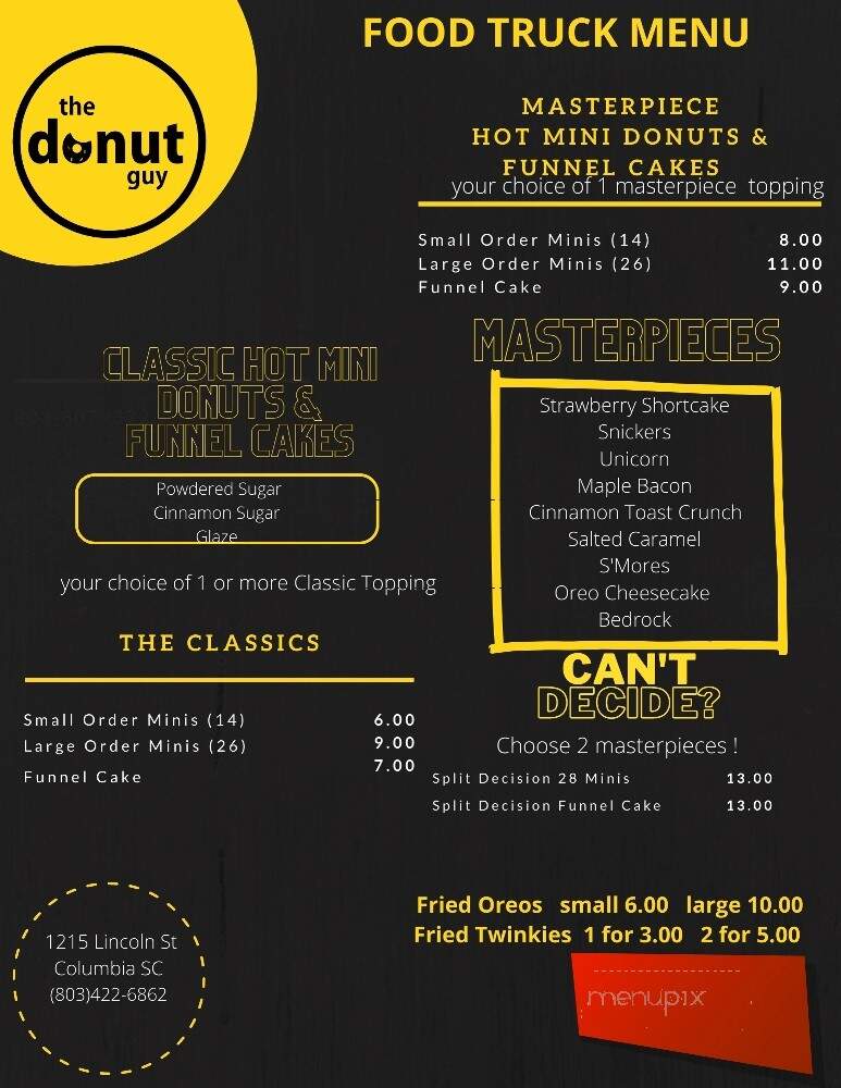 The Donut Guy - Columbia, SC menu_pic