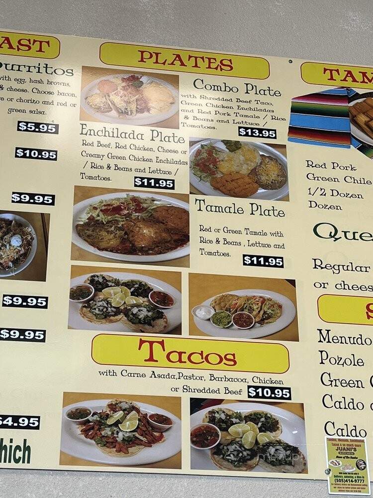 Juani's Kitchen - Albuquerque, NM menu_pic